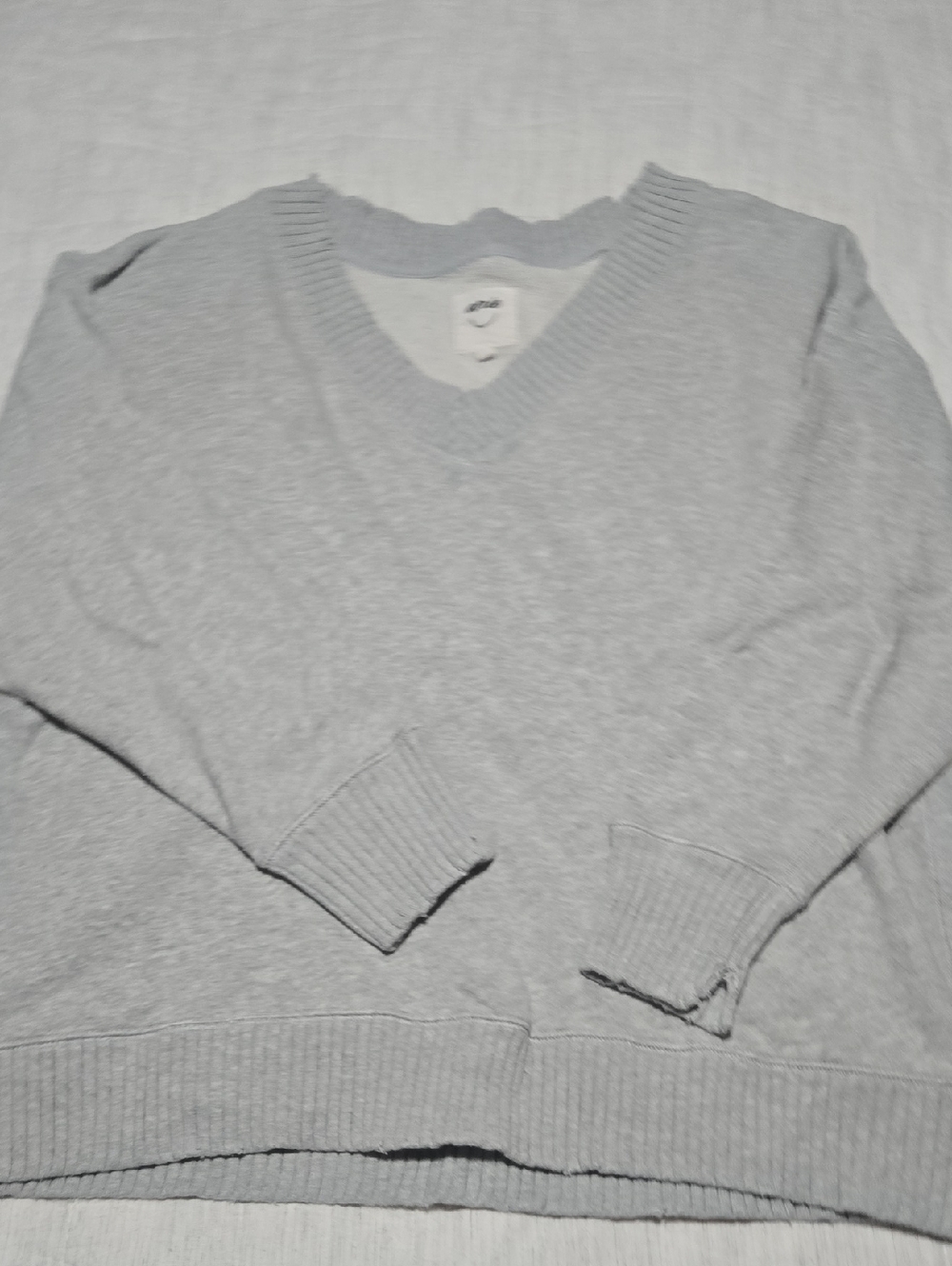 aerie Light Gray V-Neck Sweatshirt
